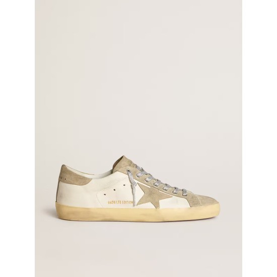 Men’s Super-Star in nappa with ice-gray suede star and black embroidery