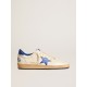 Men's Ball Star Wishes in white nappa leather with a bright blue star and heel tab