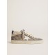 Mid Star LTD in gray nylon and nappa leather with white leather star