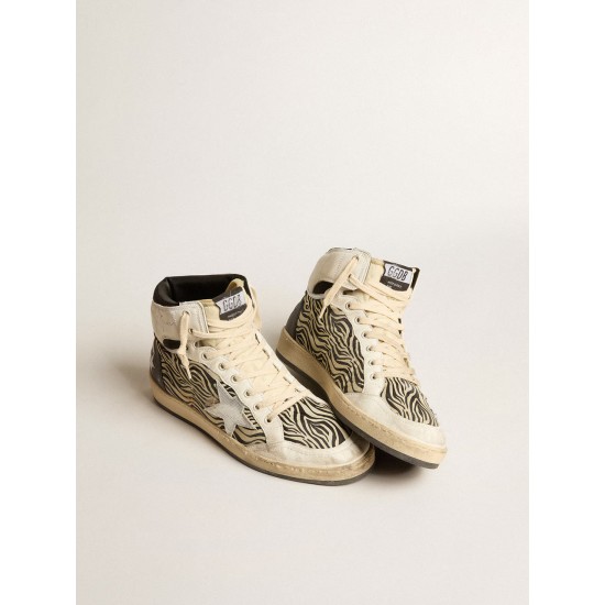 Men’s Sky-Star LAB in zebra nappa with textured silver leather star