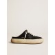 Men's Space-Star Sabots in black nylon with black leather star