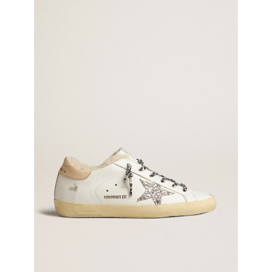 Super-Star LTD with shearling lining and silver glitter star