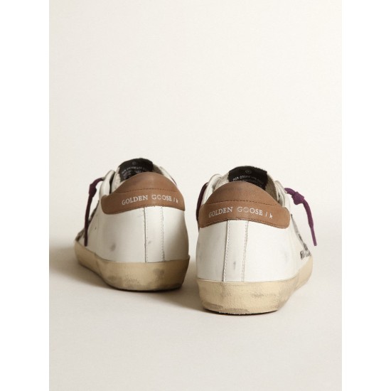 Super-Star with leopard pony skin star and brown nubuck heel tab