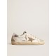 Women's Super-Star with gold glitter star and ice-gray suede inserts