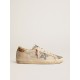 Super-Star in cream mesh with glitter star and leopard heel tab