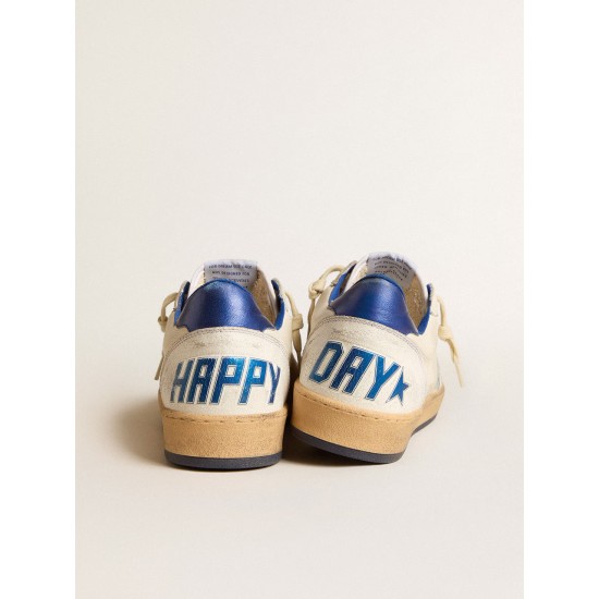 Women’s Ball Star Wishes in white nappa leather with bright blue star and heel tab