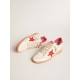 Women’s Ball Star Wishes in white leather with a red star and heel tab