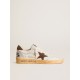 Women's Ball Star in white nubuck leather with brown suede star and heel tab