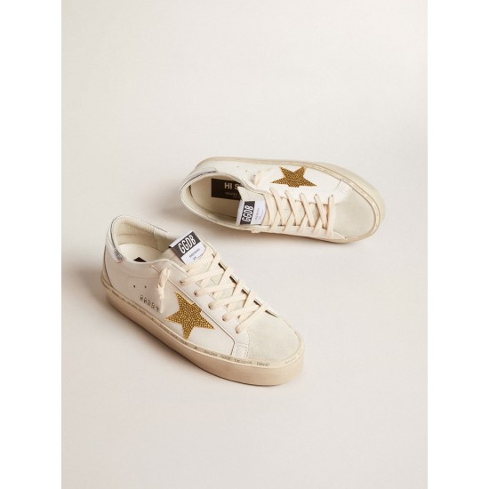 Hi Star with Swarovski crystal star and silver leather heel tab