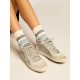 Mid Star in silver glitter with ice-gray suede star and flash