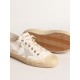 V-Star in nappa leather with ice-gray suede star and heel tab