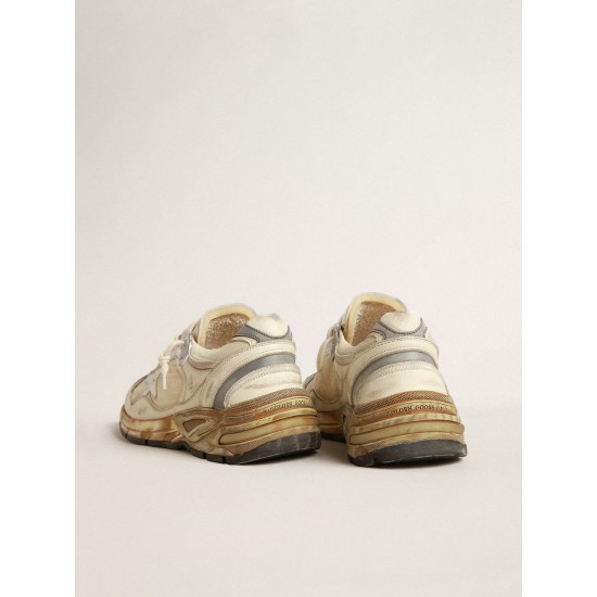 Women’s Dad-Star in beige nappa and nylon with white leather star