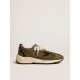 Women’s Dad-Star in suede and mesh with black leather star and heel tab