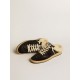 Ball Star Sabots in black glitter with black star and shearling lining