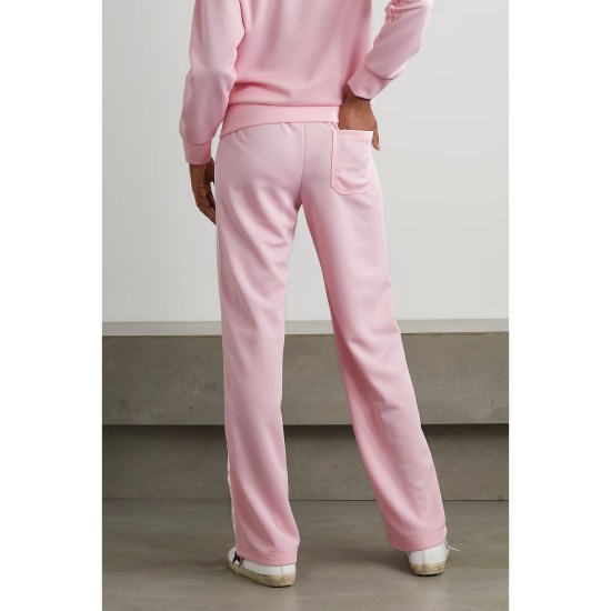 Webbing-trimmed piqué track pants